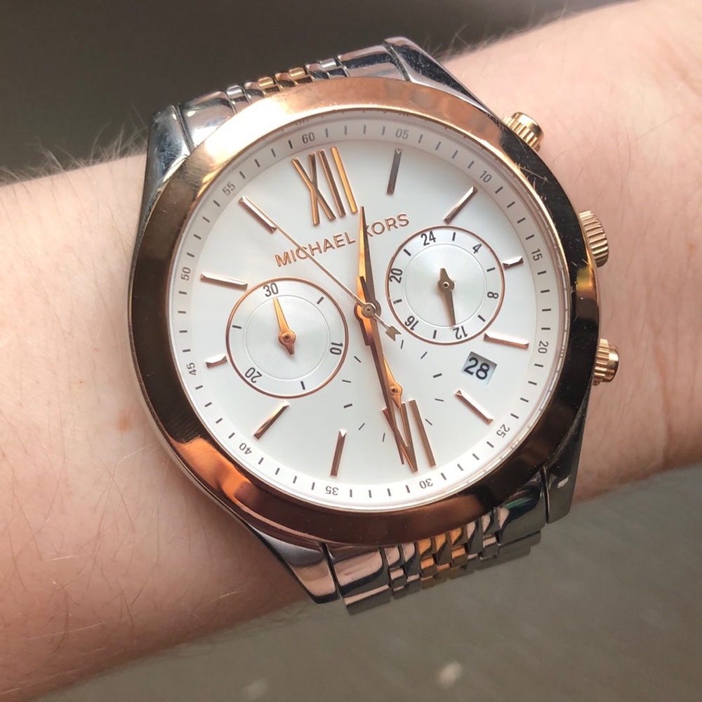 Michael Kors Brookton Chronograph two tone watch